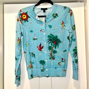NWT J.Crew Jackie Cardigan, in Florida Map Print